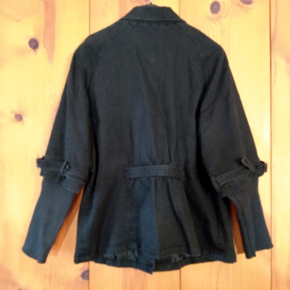 Motto Denim Raglan Button Down Jacket with Ribbed Cuffs - Picture 3 of 10